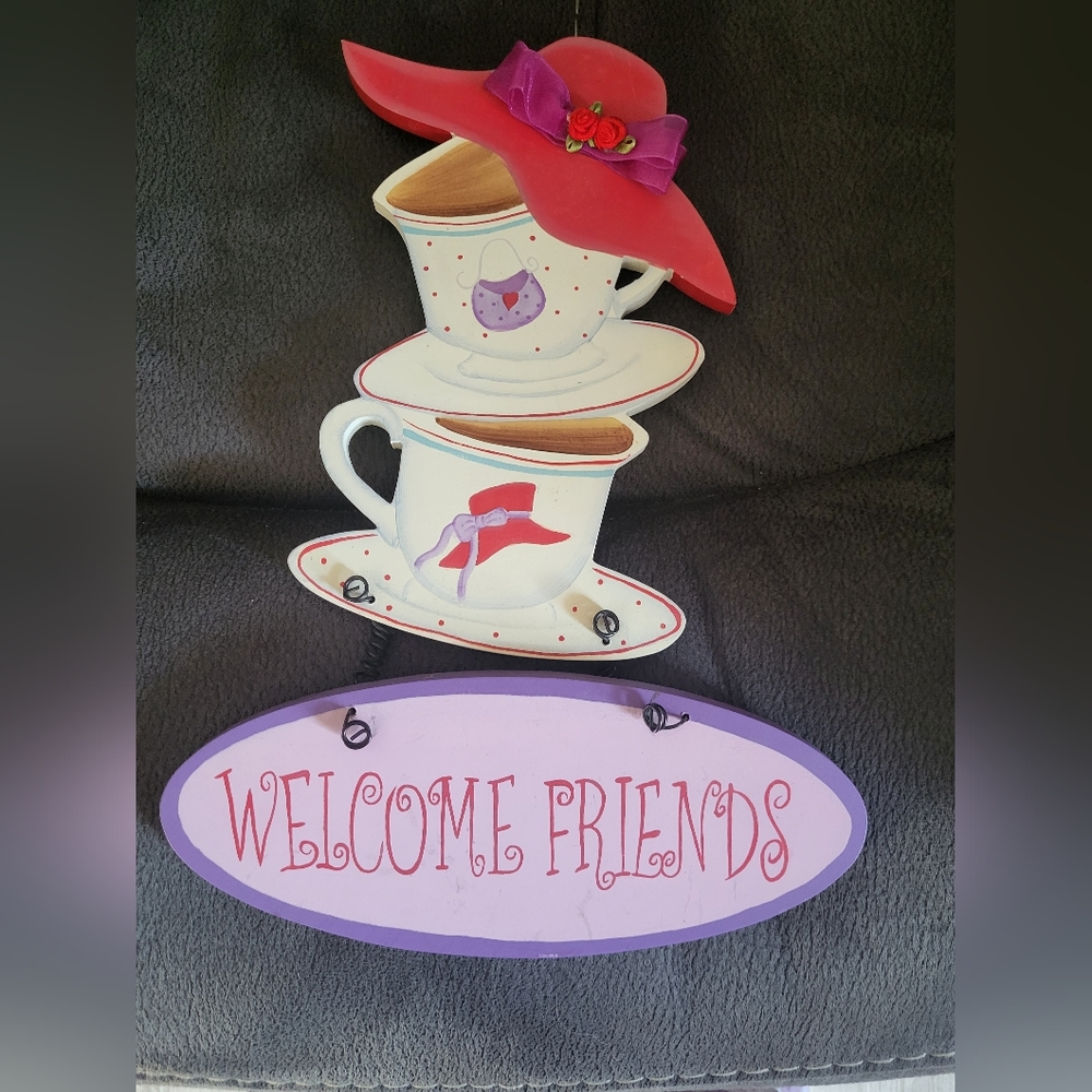 Vintage "Red Hat Ladies" Welcome sign